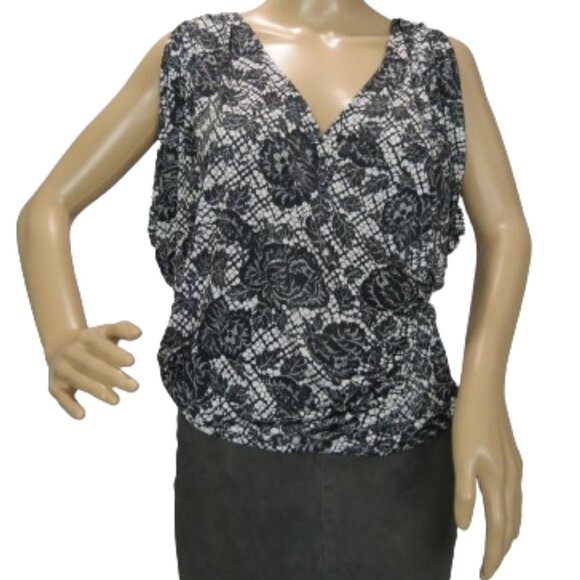 Guess Floral Lace Print Sleeveless Blouse - Picture 1 of 5